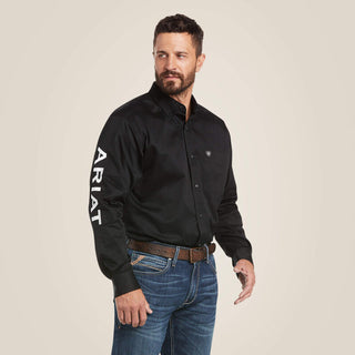 Camisa Ariat Team Logo Twill Classic Fit Black Caballero