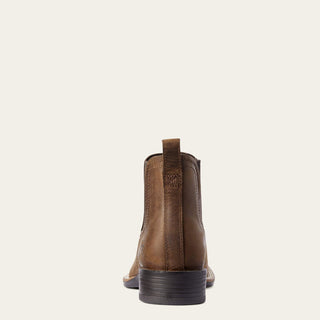 Botín Ariat Booker Chelsea Wide Square Toe Western Distressed Tan Caballero