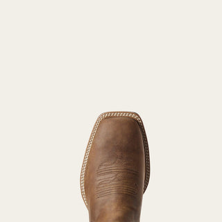 Botín Ariat Booker Chelsea Wide Square Toe Western Distressed Tan Caballero