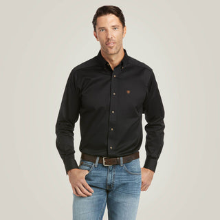 Camisa Ariat Solid Twill Fitted Black Caballero
