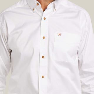 Camisa Ariat Solid Twill Fitted White Caballero