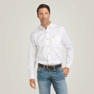 Camisa Ariat Solid Twill Fitted White Caballero