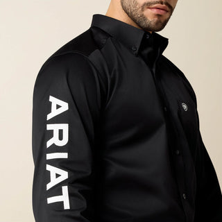Camisa Ariat Team Logo Twill Fitted Black Caballero