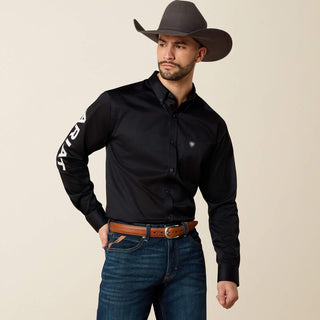Camisa Ariat Team Logo Twill Fitted Black Caballero
