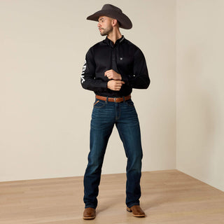Camisa Ariat Team Logo Twill Fitted Black Caballero