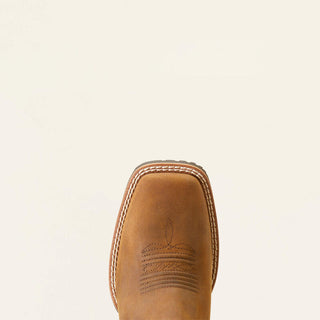 Bota Ariat Hybrid Ranchwork Wide Square Toe Western Distressed Tan Dama