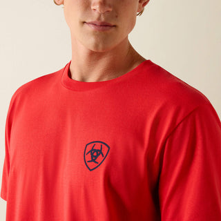 Playera Ariat Chinelos Hex Classic Fit Mars Red Caballero