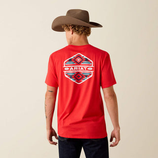 Playera Ariat Chinelos Hex Classic Fit Mars Red Caballero