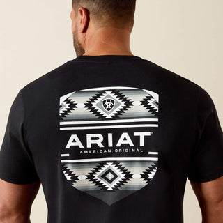 Playera Ariat Canyon Aztec Shield Classic Fit Black Caballero
