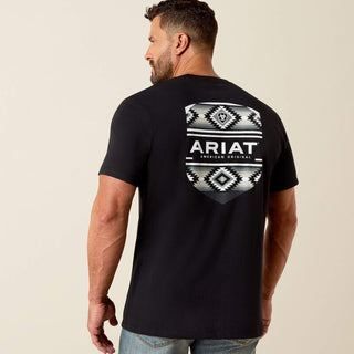 Playera Ariat Canyon Aztec Shield Classic Fit Black Caballero