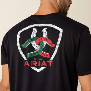 Playera Ariat Tres Herradauras Classic Fit Black Caballero