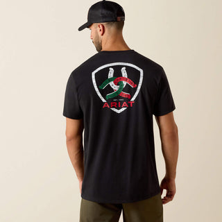 Playera Ariat Tres Herradauras Classic Fit Black Caballero