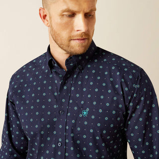 Camisa Ariat Jacobi Classic Fit Navy Caballero