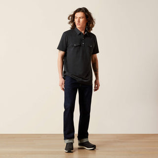 Playera Polo Ariat Retro Western Black Caballero