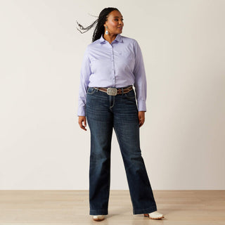 Camisa Ariat Team Kirby Stretch Lavender Dama