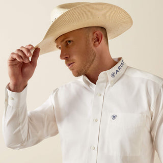 Camisa Ariat Team Logo Twill Classic Fit White Khaky Caballero