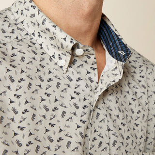 Camisa Ariat Wrinkle Free Charles Classic Fit Silver Caballero