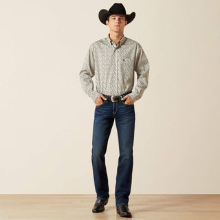 Camisa Ariat Wrinkle Free Charles Classic Fit Silver Caballero