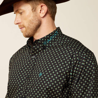 Camisa Ariat Team Philbert Classic Fit Black Teal Caballero