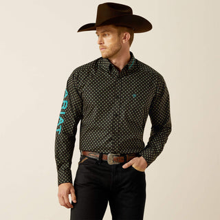 Camisa Ariat Team Philbert Classic Fit Black Teal Caballero