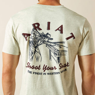 Playera Ariat Straight Shooter Oatmeal Heather Caballero