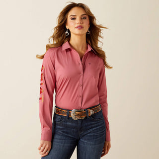 Camisa Ariat Team Kirby Stretch Mauvewood Dama