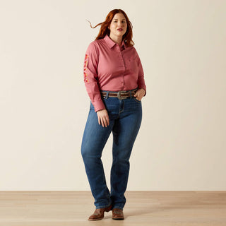 Camisa Ariat Team Kirby Stretch Mauvewood Dama