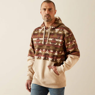 Sudadera Ariat Color Block Oatmeal Southwest Caballero