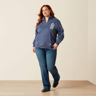 Sudadera Ariat Quarry 1/2 Zip Vintage Indigo Dama
