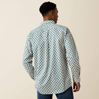 Camisa Ariat Jaziel Fitted White Southwest Diamond Caballero