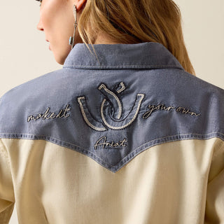 Camisa Ariat Horseshoe Western Snap Chambray Dama