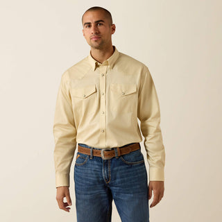 Camisa Ariat Lightweight Twill Classic Fit Creme Brulle Caballero