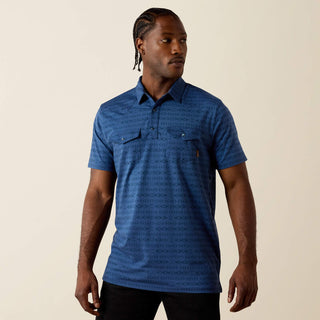 Playera Polo Ariat Retro Western Snap Dark Denim Caballero