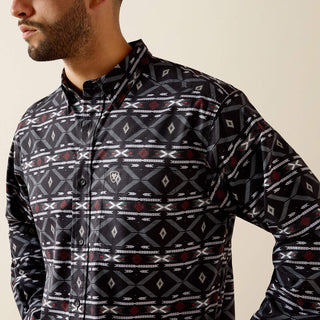 Camisa Ariat Printed 360 Airflow Classic Fit Black Caballero
