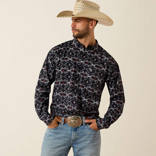 Camisa Ariat Printed 360 Airflow Classic Fit Black Caballero