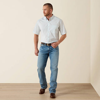 Camisa Ariat Packert Classic Fit White Medallion Caballero