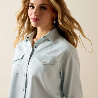 Camisa Ariat Asheville Snap Wash Indigo Dama