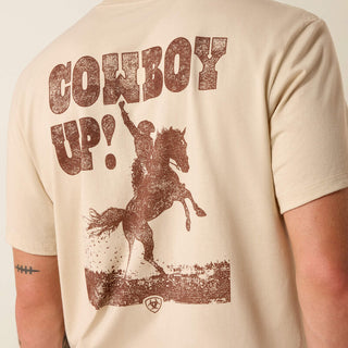 Playera Ariat Cowboy Up Classic Fit Natural Caballero