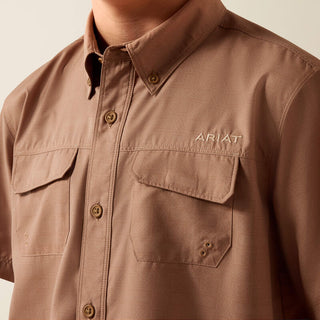 Camisa Ariat Printed VentTEK Outbound Classic Fit Khaki Niño