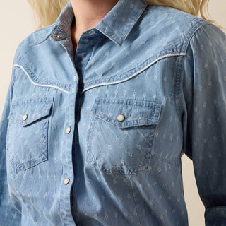 Camisa Ariat Jade Western Snap Chambray Dobby Dama