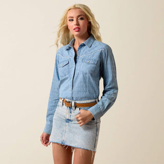 Camisa Jade Western Snap Chambray Dobby Dama