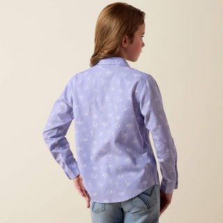 Camisa Ariat Western Motifs Lavander Niña