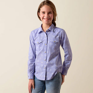 Camisa Ariat Western Motifs Lavander Niña