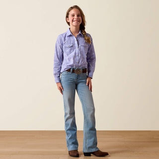 Camisa Ariat Western Motifs Lavander Niña