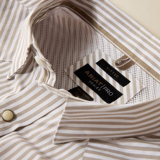 Camisa Ariat Pro Series Frasier Fitted Snap Roasted Cashew Stripe Caballero