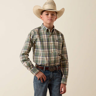 Camisa Pro Series Sebastian Bronce Green Plaid Niño