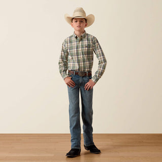 Camisa Pro Series Sebastian Bronce Green Plaid Niño
