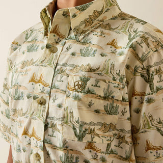 Camisa Ariat Sable Almond Oil Scenic Print Niño