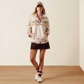 Suéter Running Wild 1/2 Zip Oatmeal Heather Dama