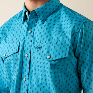 Camisa Ariat Clovis Fitted Snap Navagio Bay Geo Print Caballero